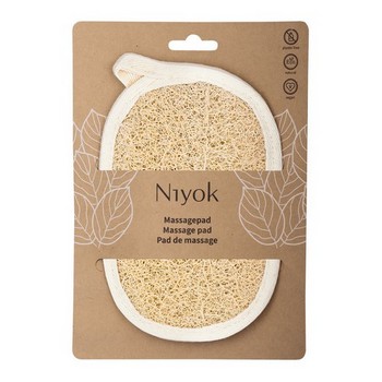 NIYOK Massagepad Luffa und Baumwolle oval